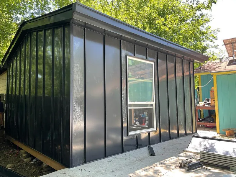 Black standing seam metal wall panels for Metal Roof Installation in Colesville